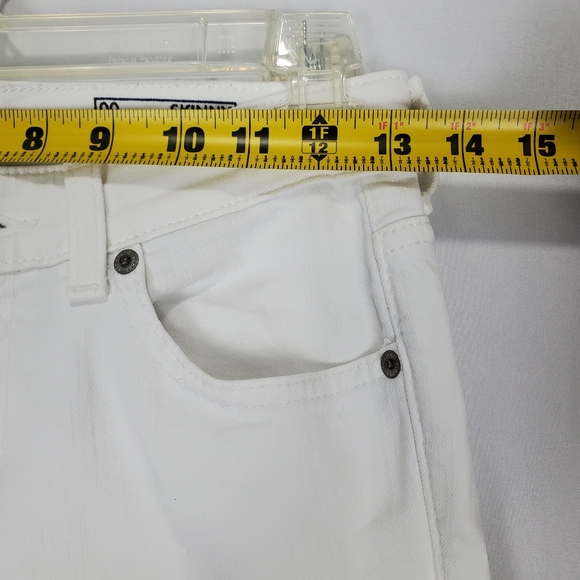 Vineyard Vines White Straight Leg Jeans w/ Blue & Silver Stars Embroidered Sz 00 - Picture 10 of 12